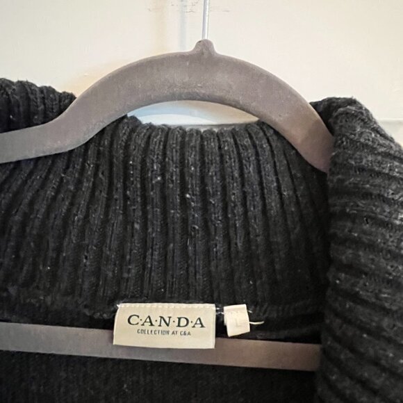 CANDA shawl collar sweater charcoal large - Picture 5 of 7